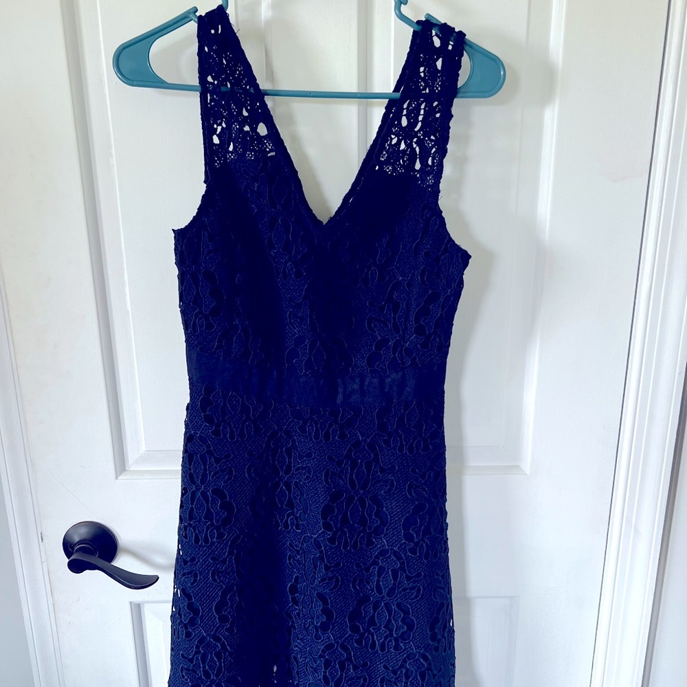 Banana Republic Eyelet Dress Navy